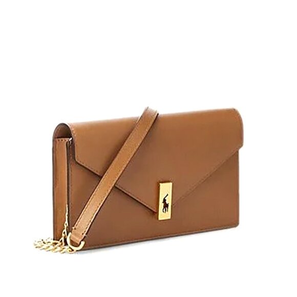 Polo Ralph Lauren Polo ID Leather Chain Wallet & Crossbody – Classic Tan - Picture 3 of 13